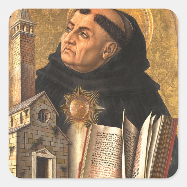 Saint Thomas Aquinas Square Sticker (Front)