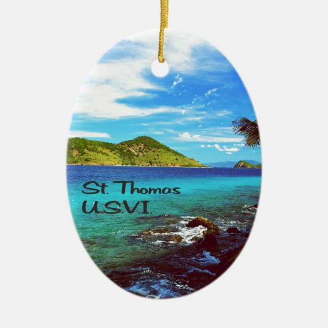 Saint Thomas Coral World Ceramic Ornament (Front)