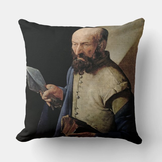 Saint Thomas (oil on canvas) Throw Pillow (Front)