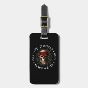 Saint Thomas USVI Pirate Skull Luggage Tag