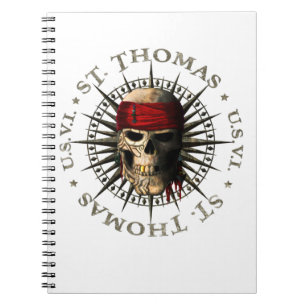 Saint Thomas USVI Pirate Skull Notebook