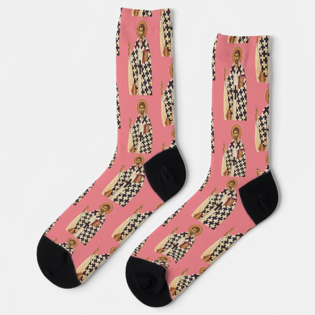 Saint Timothy of Ephesus Traditional Orthodox Art Socks (Left)