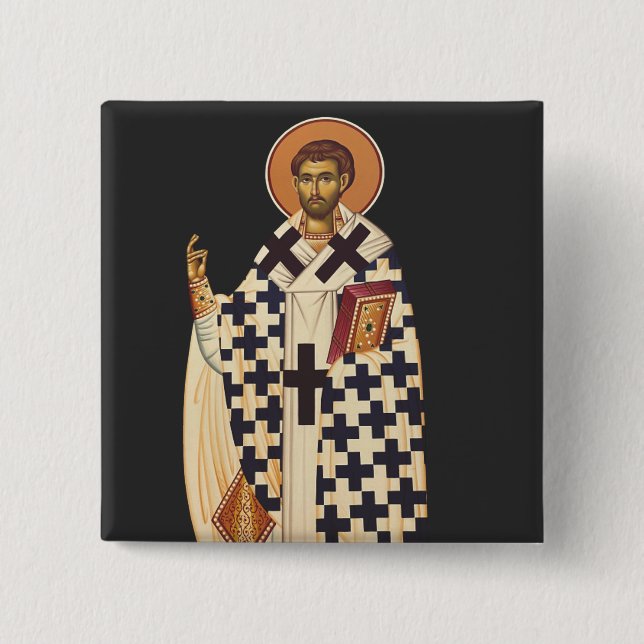 Saint Timothy the first Christian bishop of Ephes  2 Inch Square Button (Front)