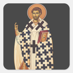 Saint Timothy the first Christian bishop of Ephes Square Sticker