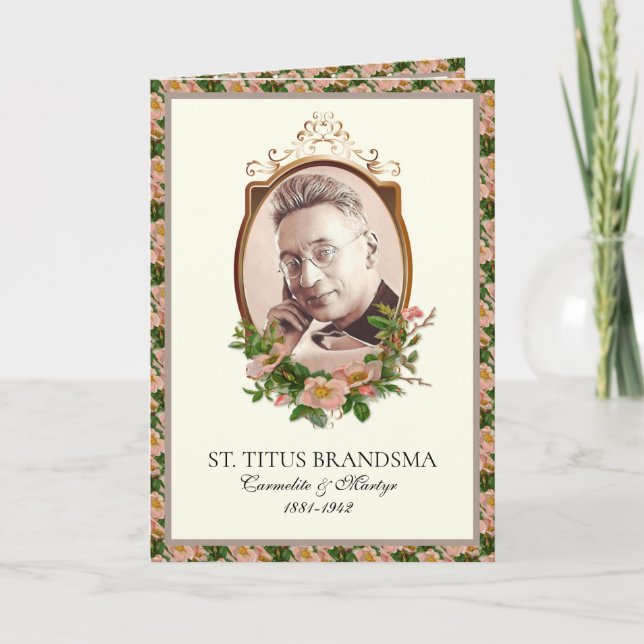 Saint Titus Brandsma Carmelite Saint Religious  Note Card (Front)