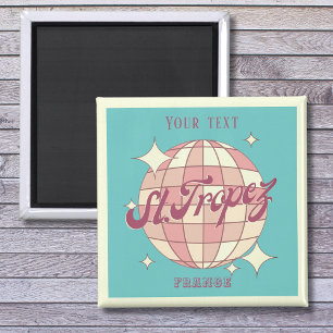 Saint Tropez France retro teal souvenir Magnet