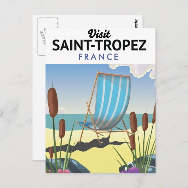 Saint-Tropez France travel poster  Postcard (Front/Back)