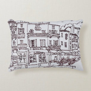 Saint-Tropez Shops   French Riviera, France Decorative Pillow