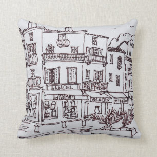 Saint-Tropez Shops   French Riviera, France Throw Pillow