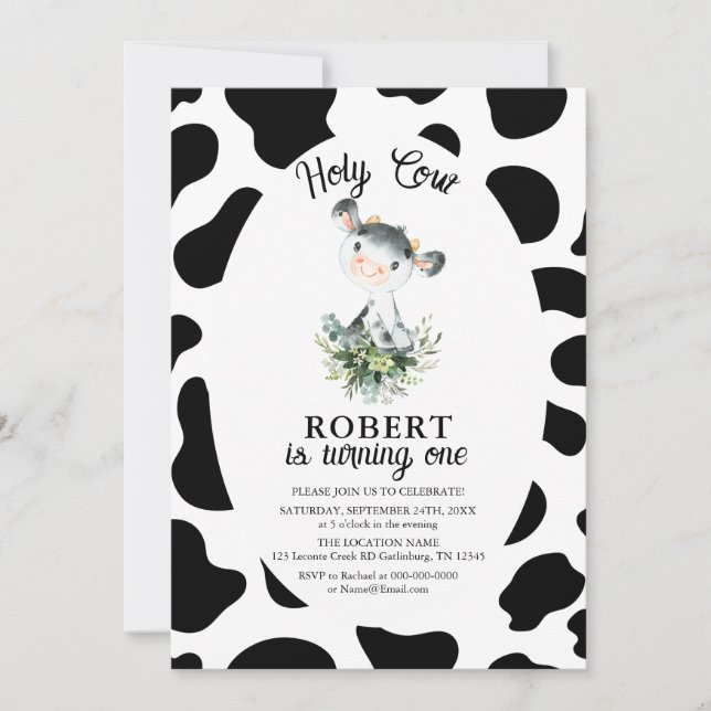 Saint-Vache ferme 1er anniversaire Invitation (Devant)