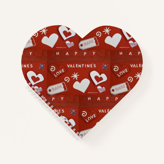 Saint-Valentin 1 (En forme de coeur) Carnet Spiral (Devant)