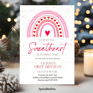 Saint Valentin 1er anniversaire Invitation Saint V