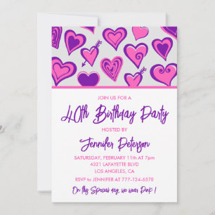 Saint Valentin 40e anniversaire invitation coeur r