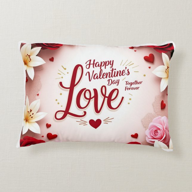 Saint Valentin Amour Coussin - Design romantique (Dos)