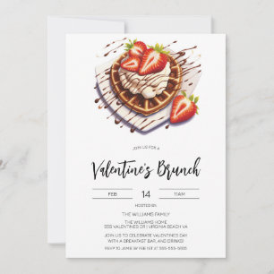 Saint Valentin Brunch Petit déjeuner Invitation