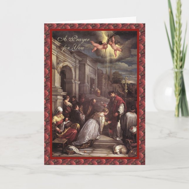 Saint-Valentin Carte de fête religieuse de prière (Devant)