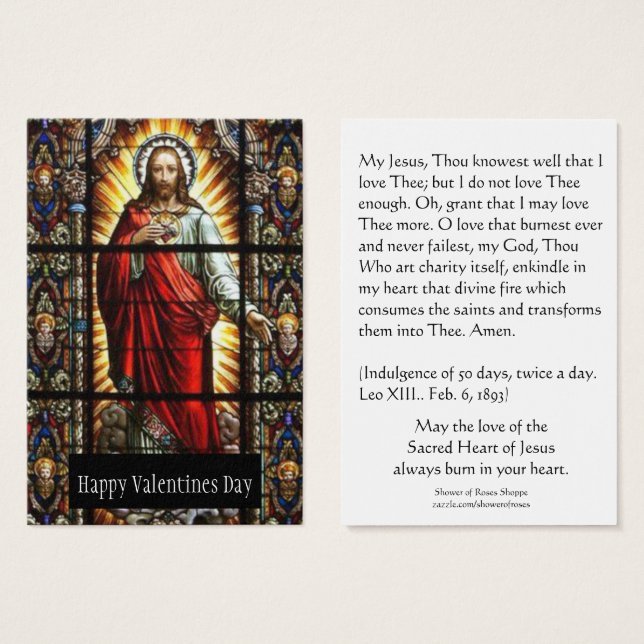 Saint-Valentin Cartes Sacré-Coeur de Jésus (Devant & derrière)