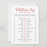 Saint Valentin Ceci ou ce jeu Carte modifiable