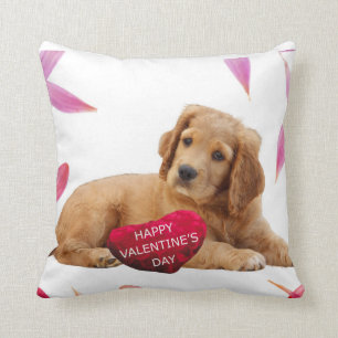 Saint Valentin Chien coussin de coeur