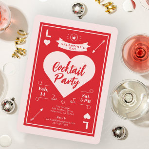 Saint Valentin Coeur et Amour Invitation rouge