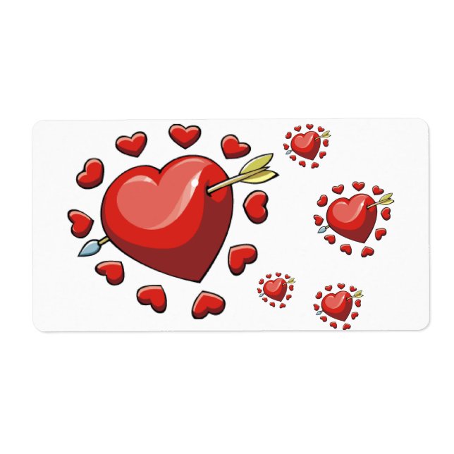 Saint Valentin Coeur Étiquette (Devant)