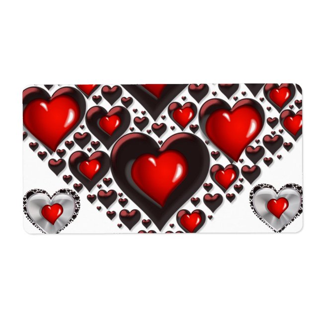 Saint Valentin Coeur Étiquette (Devant)