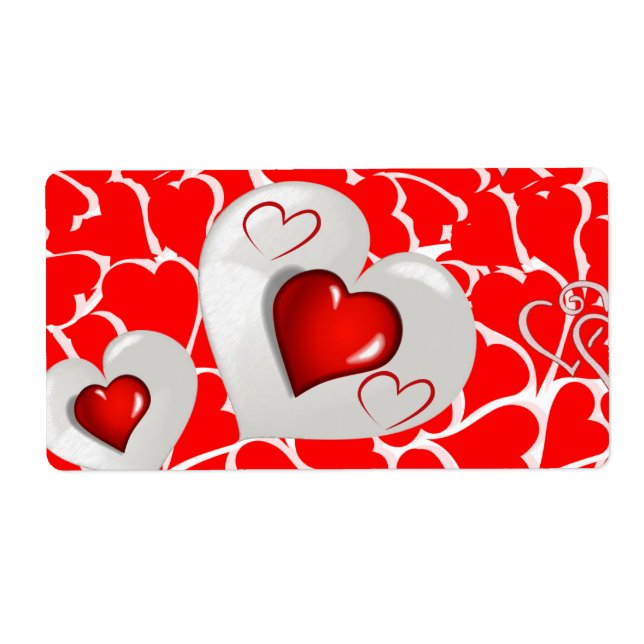 Saint Valentin Coeur Étiquette (Devant)