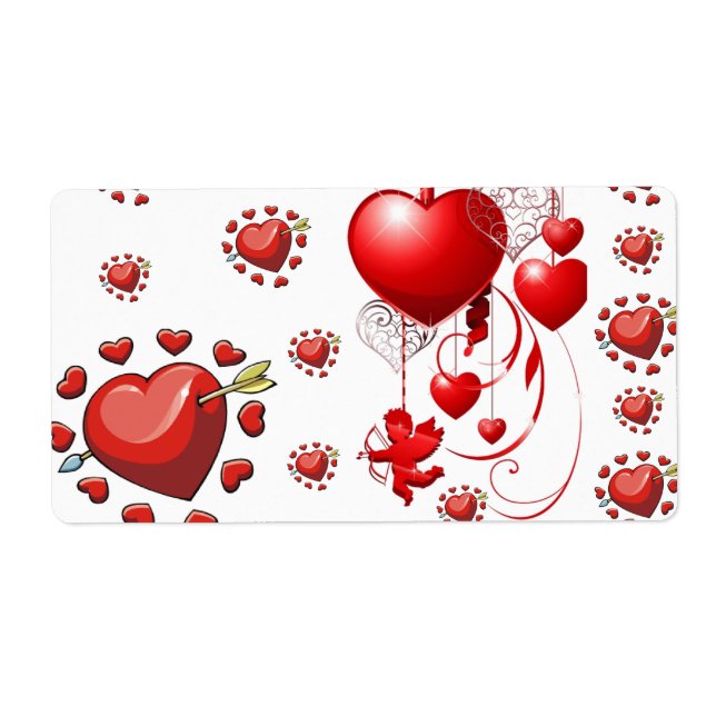 Saint Valentin Coeur Étiquette (Devant)