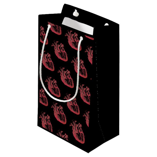 Saint Valentin Coeur Humain Petit sac cadeau Rouge (Devant Angle)