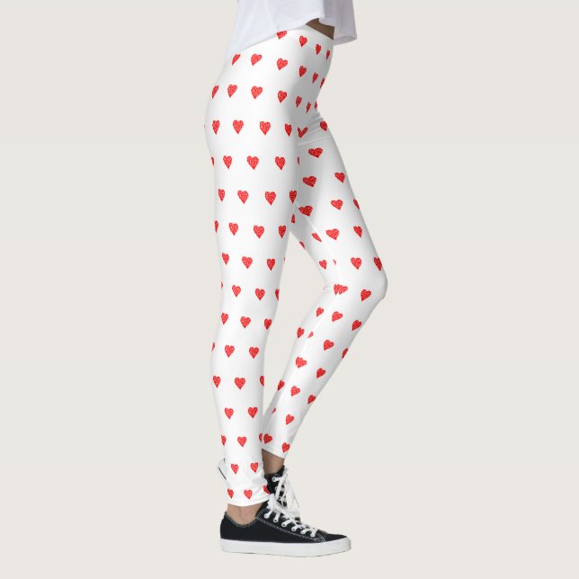 Saint-Valentin Coeur rouge Leggings noirs (Droite)