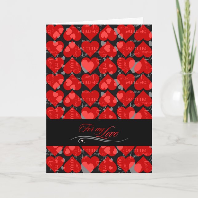 Saint Valentin Coeurs pour ma carte d'amour (Devant)