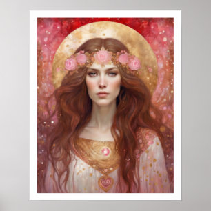 Saint Valentin Coeurs Rose Femme Art Déco