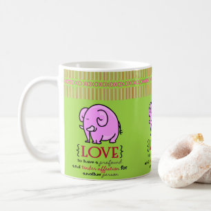 Saint Valentin Eléphant rose Mugs verts