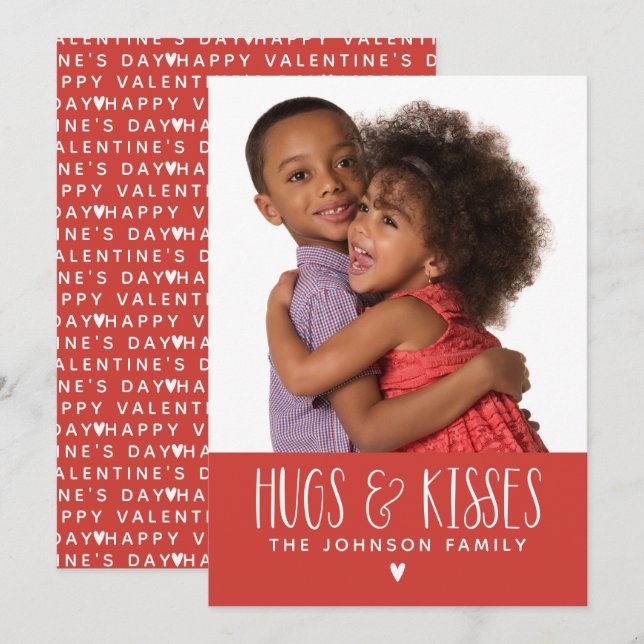 Saint Valentin Encarts Baisers Photo Carte de vaca (Devant / Derrière)
