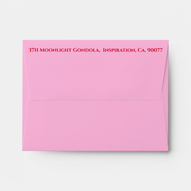 SAINT VALENTIN! ENVELOPPES ROSES avec adresse ROUG (Dos (Haut rabat))