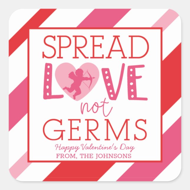 Saint Valentin Étendre Love Not Germs Stickers (Devant)