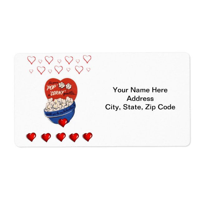 Saint Valentin Étiquette Vintage (Devant)