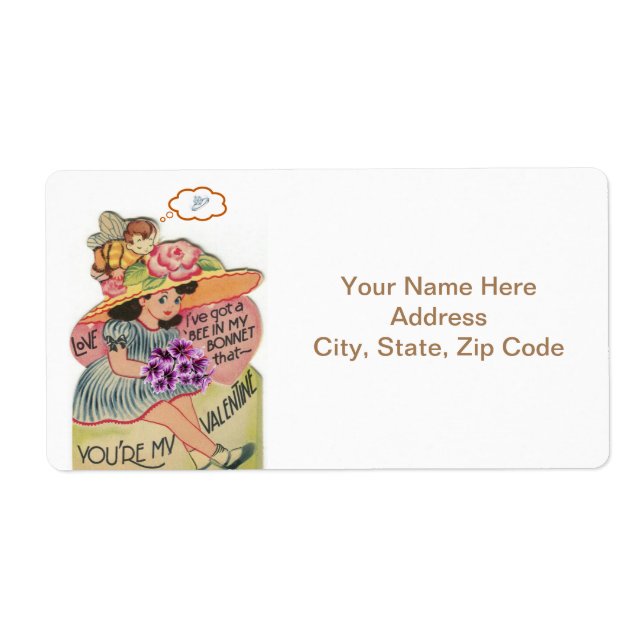 Saint Valentin Étiquette Vintage (Devant)