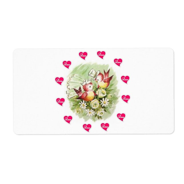 Saint Valentin Étiquette Vintage Bird (Devant)