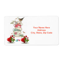 Saint Valentin Étiquette Vintage Bird