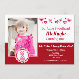 Saint-Valentin Invitation Anniversaire 1er Anniver