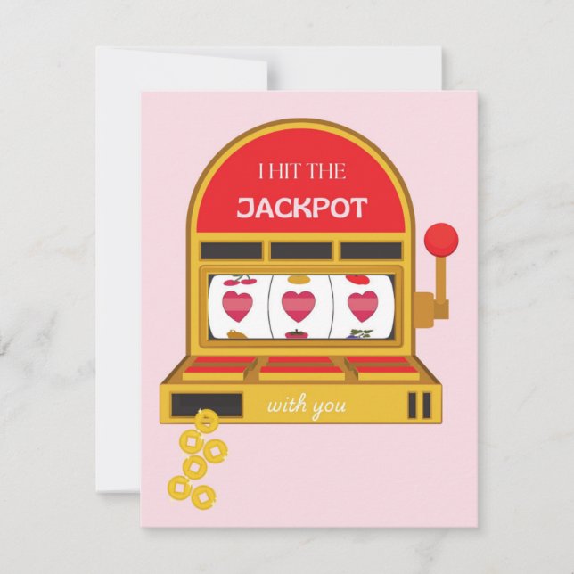 Saint Valentin J'ai frappé la carte Jackpot (Devant)