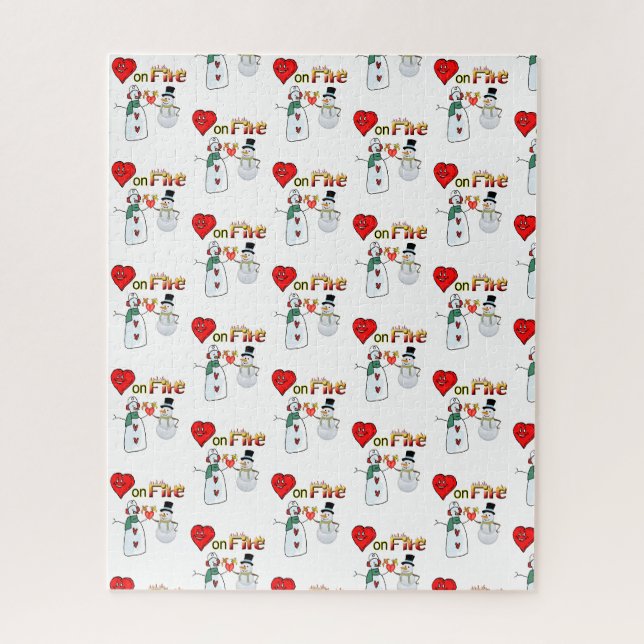 Saint Valentin Jigsaw Puzzle Coeurs incendie Snowm (Vertical)