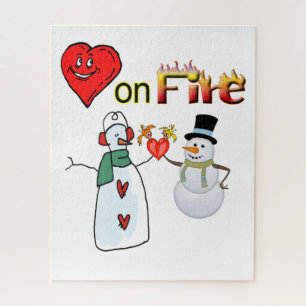 Saint Valentin Jigsaw Puzzle Coeurs incendie Snowm