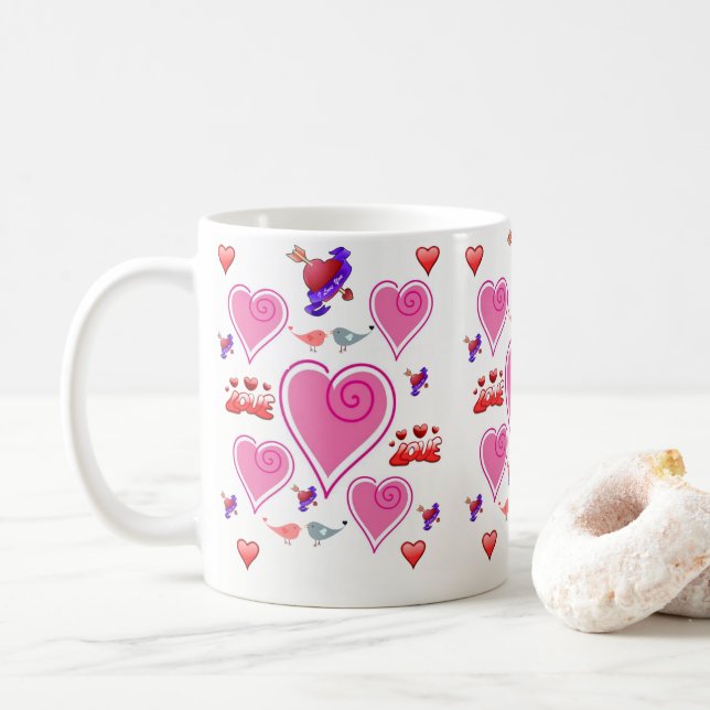 Saint Valentin Mug Mugs (Avec donut)