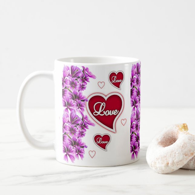 Saint-Valentin, Mugs floraux (Avec donut)