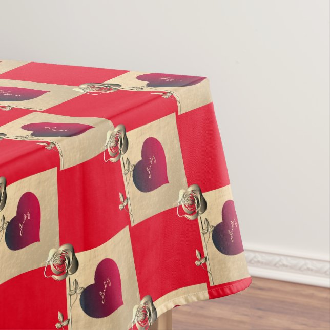 Saint-Valentin Nappe Rose et Coeur rouge (In Situ)