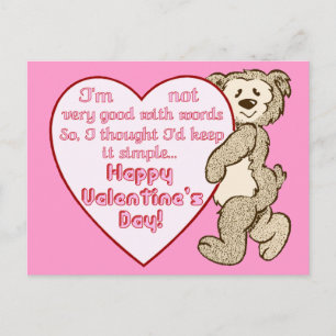 Saint Valentin Ours avec carte postale Coeur