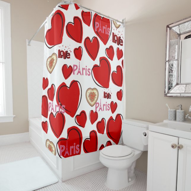 Saint Valentin Rideau de douche, Paris France (En situation)