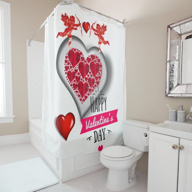 Saint Valentin Rideau de douche, Paris France (En situation)